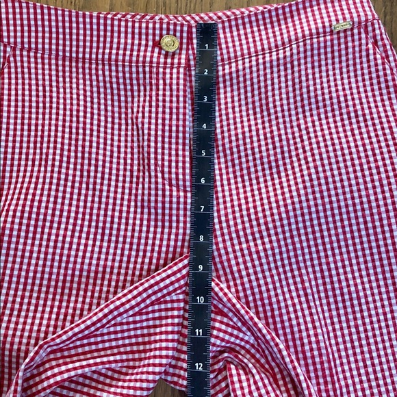 St. John Red Gingham Suit Pants Size 2 - Picture 6 of 8